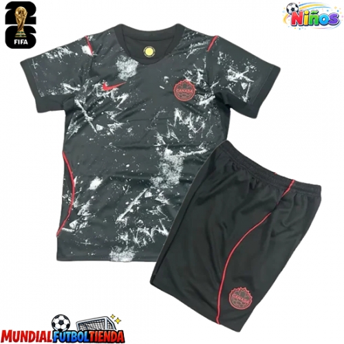 Camiseta Canadá Segunda Equipación Replica Mundial 2026 para niños mangas cortas (+ Pantalones cortos)